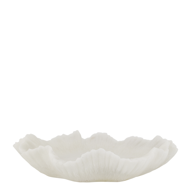 Creme fad med b�lget kant i polyresin