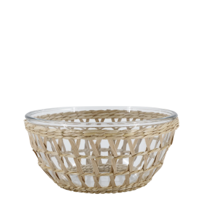 Flettet kurv til sk�l i naturmateriale