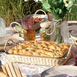 Serveringsfad med mad i udend�rs milj�