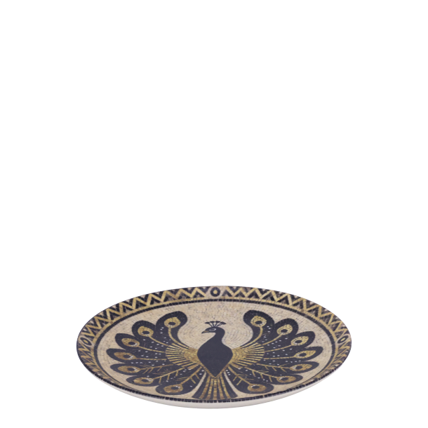 lille fad med p�fugl motiv set fra siden i mosaik design