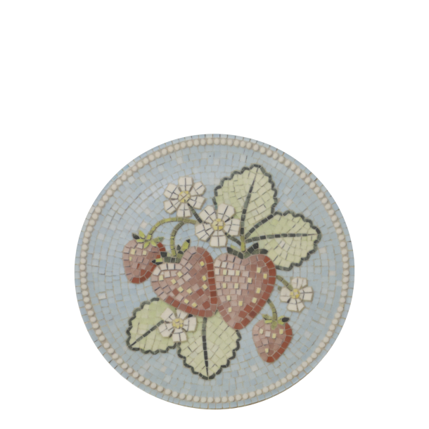 Chartres fad i mosaik med jordb�r �16 cm stent�j