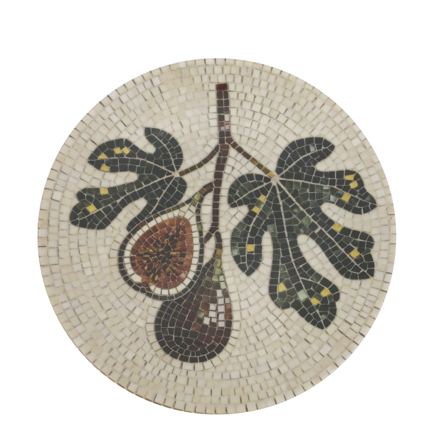 Chartres fad i mosaik med figner �21 cm stent�j creme