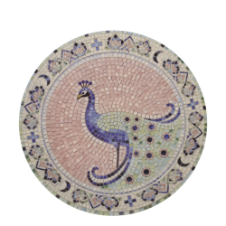 Chartres fad i mosaik med p�fugl �21 cm stent�j