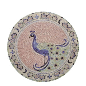 Chartres fad i mosaik med p�fugl �21 cm stent�j