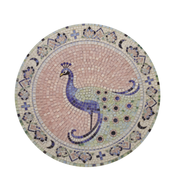 Chartres fad i mosaik med p�fugl �21 cm stent�j