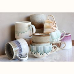 Kop i New Bone China med latte-glasur