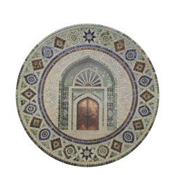 Chartres fad i mosaik med d�r-motiv