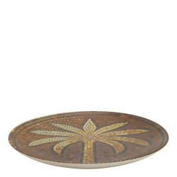 Stort stent�jsfad med mosaikpalme mocca og creme