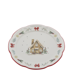 Chalet de No�l frokosttallerken med hytte