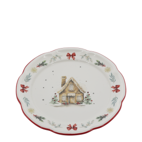 Chalet de No�l frokosttallerken med hytte