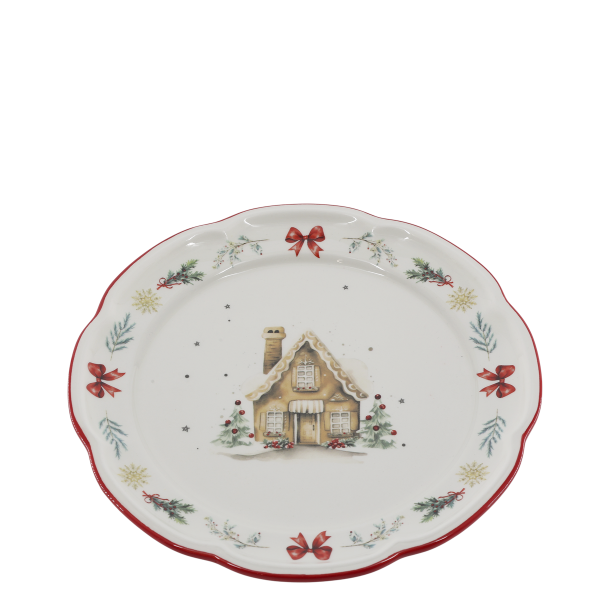Chalet de No�l frokosttallerken med hytte