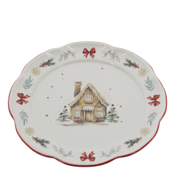 Chalet de No�l middagstallerken med hytte