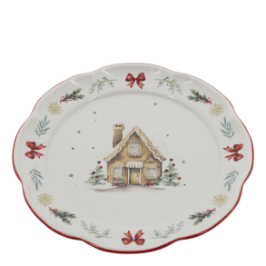 Chalet de No�l middagstallerken med hytte