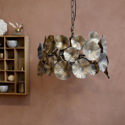 Lampe m. blomsterdekor