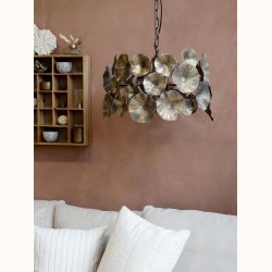 Lampe m. blomsterdekor