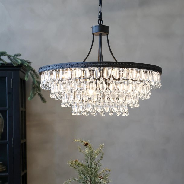 Versailles Lysekrone m. dr�beformede glasprismer