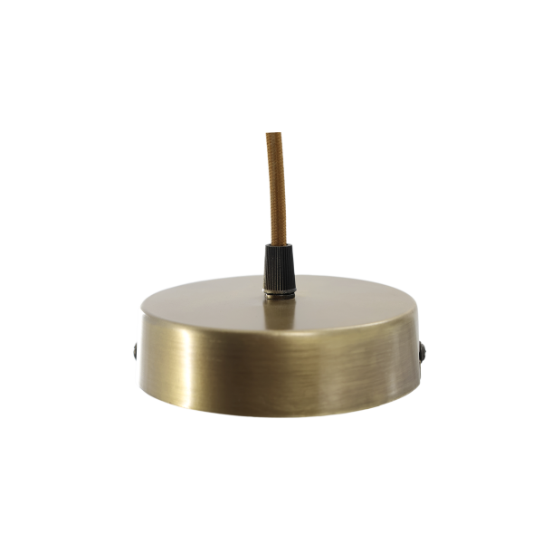 Loftroset i messing til Lunel lampe med stofledning og klassisk elegance