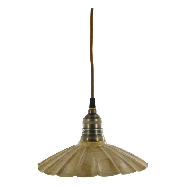 Lunel emaljelampe i mellow gul med riflet sk�rm og klassisk design