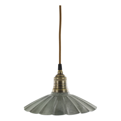 Lunel emaljelampe i opalgr�n med riflede detaljer og klassisk design