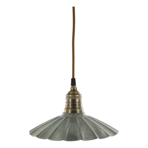 Lunel emaljelampe i opalgr�n med riflede detaljer og klassisk design