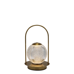 Ledningsfri bordlampe i antique messing med stemningsfuld belysning