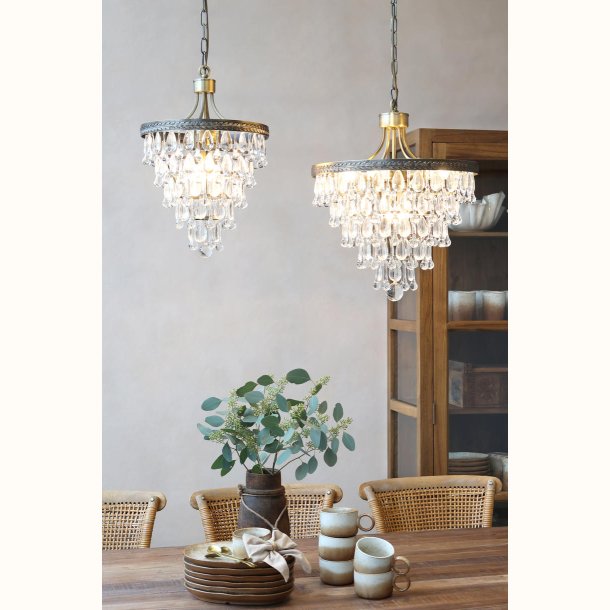 Versailles Lysekrone m. dr�beformede glasprismer