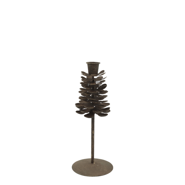 Koglelysestage p� fod i antique mocca jern