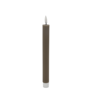 Cenon LED-kronelys med riller latte s�t af 2