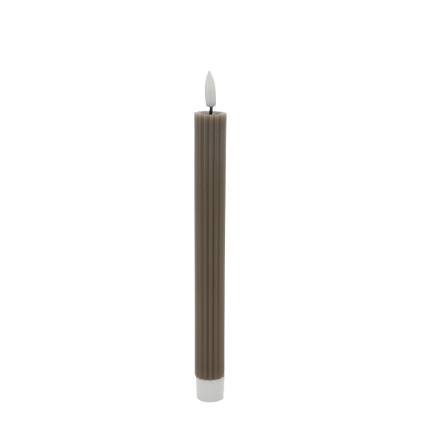 Cenon LED-kronelys med riller latte s�t af 2