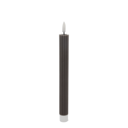Cenon LED-kronelys med riller coffee s�t af 2