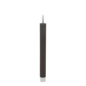 Cenon LED-kronelys med riller coffee s�t af 2