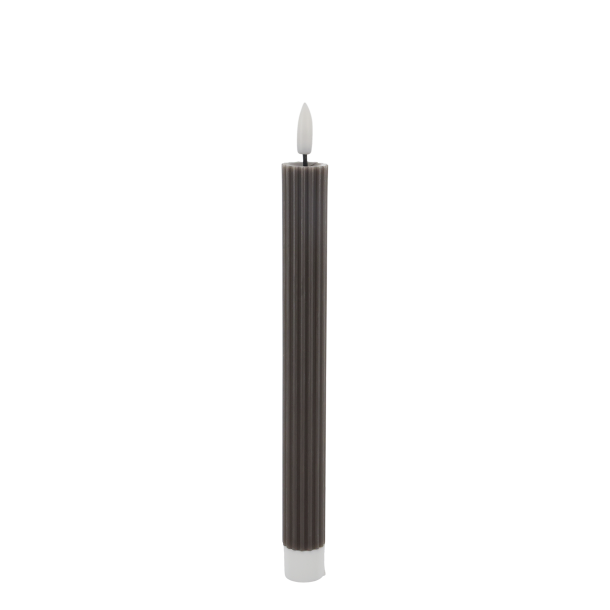 Cenon LED-kronelys med riller coffee s�t af 2
