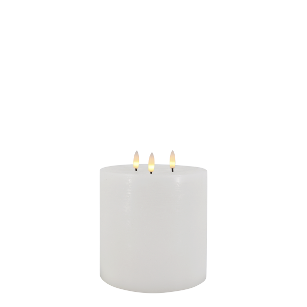 Hvidt LED-bloklys med tre flammer