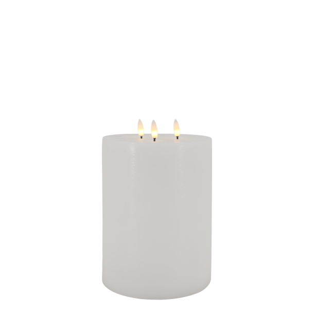 Hvidt LED-bloklys med tre flammer