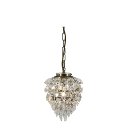 Kompakt dr�beformet lysekrone i facetslebet glas fra Versailles