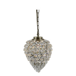 Dr�beformet lysekrone i facetslebet glas og messing fra Versailles