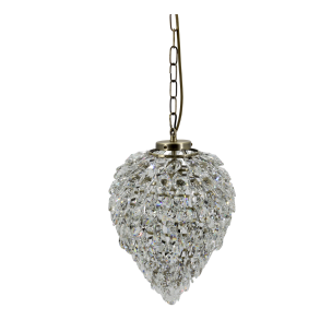Stor Versailles lysekrone Dr�be med glasprismer og antik messing
