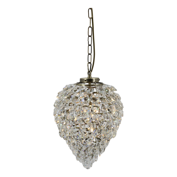 Fyldig dr�beformet lysekrone i facetslebet glas fra Versailles