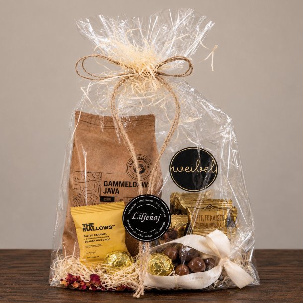 Gavepose 149 nr. 2 med kaffe, chips, lakrids med chokolade og s�de specialiteter fra Liljeh�j