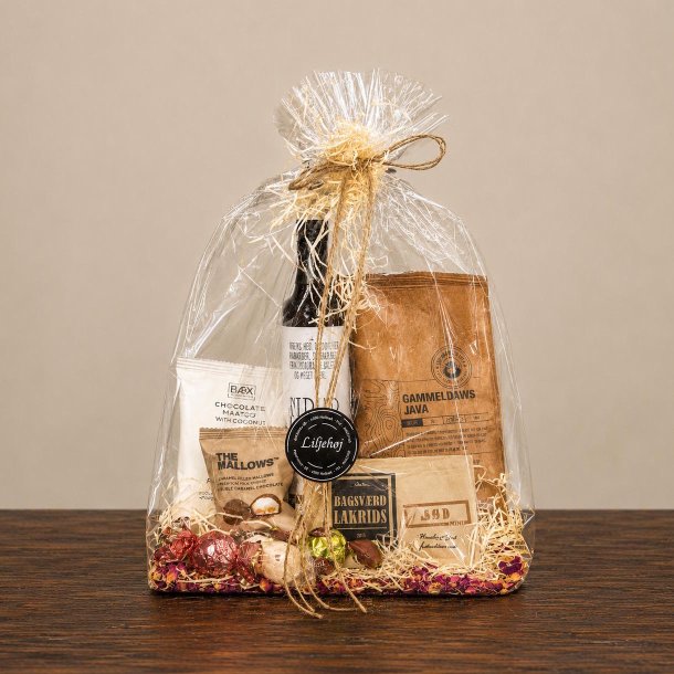 Gavepose 199 nr. 1 med kaffe, hasseln�ddesirup, lakrids, vingummi og chokolade fra Liljeh�j