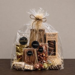 Indhold i Gavepose 249 nr. 2 med kaffe, tr�fler, bolcher, macarons og chokolade fra Liljeh�j