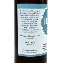 Holb�k Bryghus Arnakke Humle med historie om �llen samt brygget af vand, bygmalt og humle