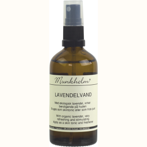 Munkholm Lavendelvand med �kologisk lavendel i brun glasflaske med spray