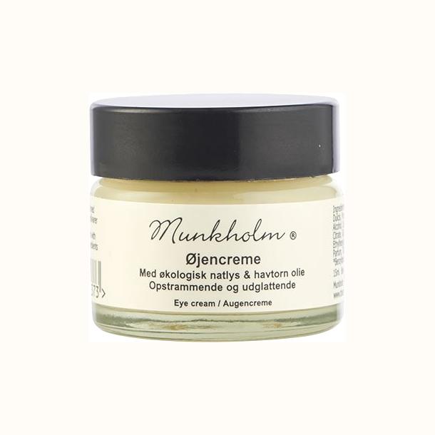 Munkholm �jencreme med natlysolie og havtornolie i glaskrukke