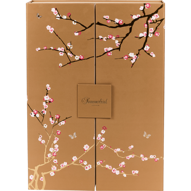 Summerbird �dition No�l julekalender i guld med kirseb�rgrene og sommerfugle